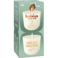 Bolsius Sveces Clean Light uzpildes sveces 2 gab. vanilla&tonka bean