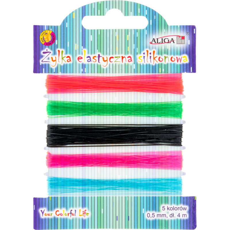 ŻYŁKA DO KORALIKÓW 5 KOLORÓW 4 METRY