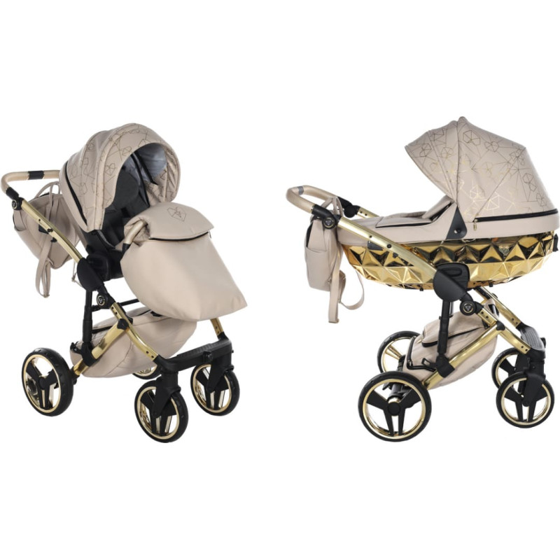 Junama Universal stroller 2 in 1 Hearts 07 beige/gold