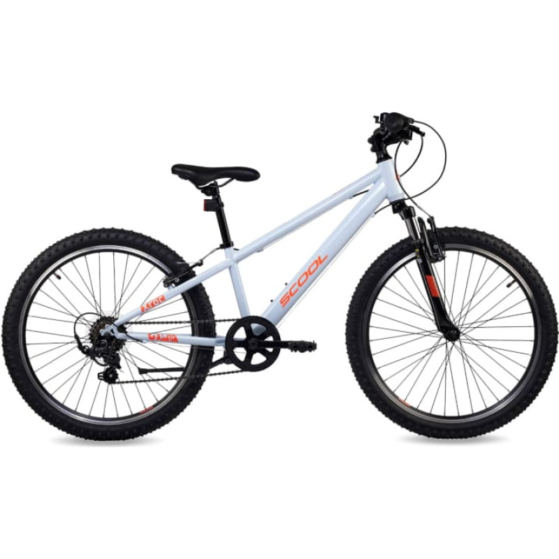 S&acute;cool Children's bicycle S'COOL Xroc, 24" Sky Grey/Neon Orange