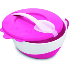 CANPOL BABIES Plate - bowl with handle, lid and spoon pink 31/406
