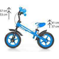 MILLY MALLY DRAGON walking, balance bike with brakes, blue