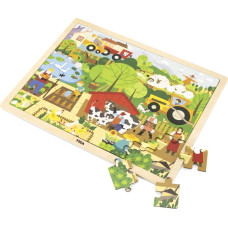 Viga 44588 Puzzle na podkładce 48 elementów - poznajemy farmę