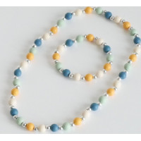 K:s Me Necklace and bracelet - Blue and yellow