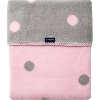 Womar Blanket - WOMAR - COTTON - DOTS - size 75x100  - GREY / PINK