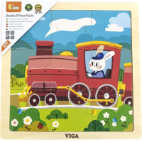 Viga 44631 Puzzle na podkładce 9 elementów - pociąg