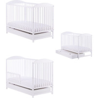 To-Ma Cot/bed - PETIT FOX - 2in1 - drawer - WHITE