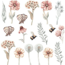 Pastelowe Lovesticker wildflowers set II