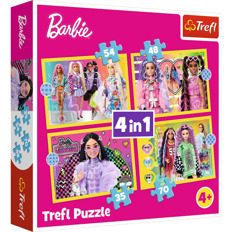 Trefl BARBIE Pužļu komplekts 4in1
