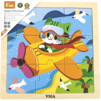 Viga 44632 Puzzle na podkładce 9 elementów - samolot