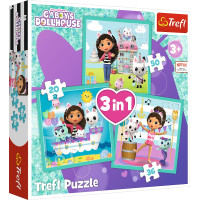 Trefl GABBY´S DOLLHOUSE Pužļu komplekts 3in1