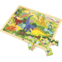 Viga 44584 Puzzle na podkładce 48 elementów - poznajemy dinozaury