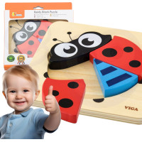 Viga 50168 Handy Block Puzzle - Ladybird