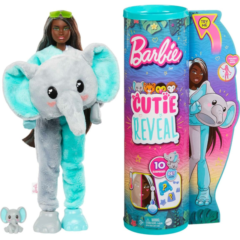 Barbie® Cutie Reveal Dschungel-Serie Puppe – Elefant