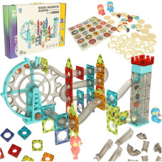 Magnetische Bausteine, Murmelbahn mit Klang und Musik, 118 Elemente
