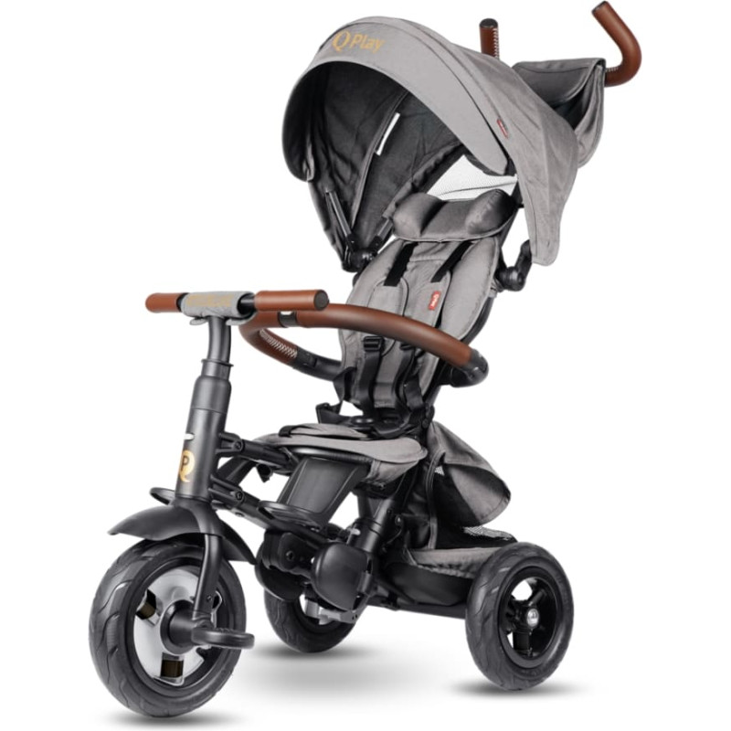 Qplay Rowerek Trójkołowy Rito Deluxe Rubber Grey