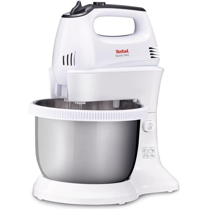 Tefal mikseris Quick Mix, balts ar metāla trauku - HT312138