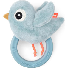 Done By Deer sensory rattle with teether Birdee Blue