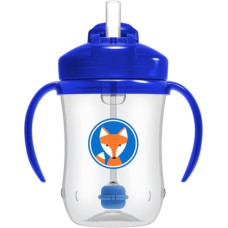 Dr.browns TC91102 9 oz/270 ml Baby's First Straw Cup w/ Handles - Blue (6m+)