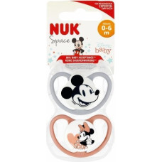 NUK 9806 SILICONE pacifier SPACE MICKEY MOUSE 0-6 2PCS/BOX 537027, 175281