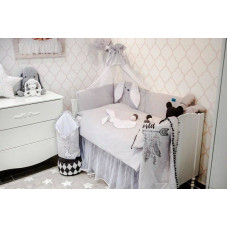 Belisima Baby Bedding set - 5 parts - 120/90/180 - TUPTUŚ - GREY