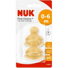 NUK 701236 LATEX BOTTLE teat 0-6 M 2 PCS