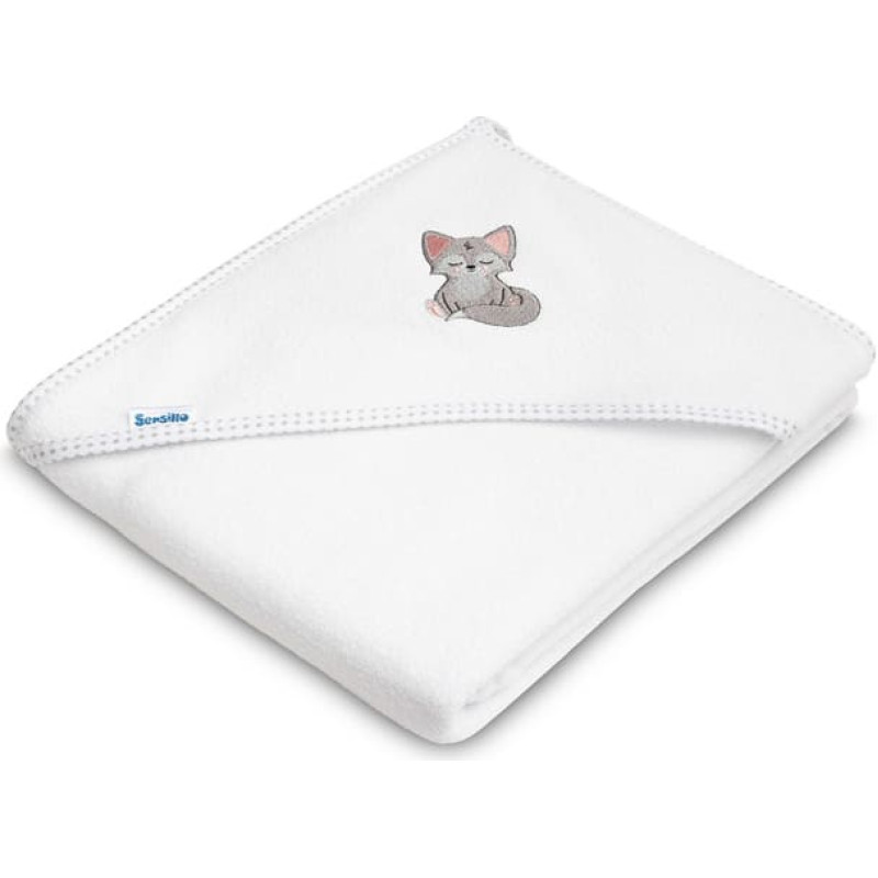 Sensillo TERRY BATH COVER 100X100 WHITE WOLF