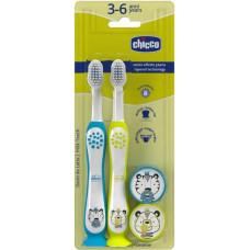 Chicco 174751 Zahnbürste TIGER AND PANDA, 3–6 Jahre