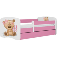 Kocot Kids Bed babydreams pink teddybear flowers with drawer with mattress 160/80