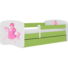 Kocot Kids Bed babydreams green princess on horse with drawer with mattress 180/80