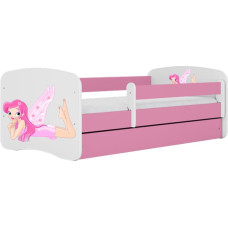 Kocot Kids Bed babydreams pink fairy with wings with drawer with mattress 140/70