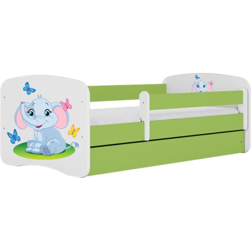 Kocot Kids Bed babydreams green baby elephant without drawer with mattress 180/80