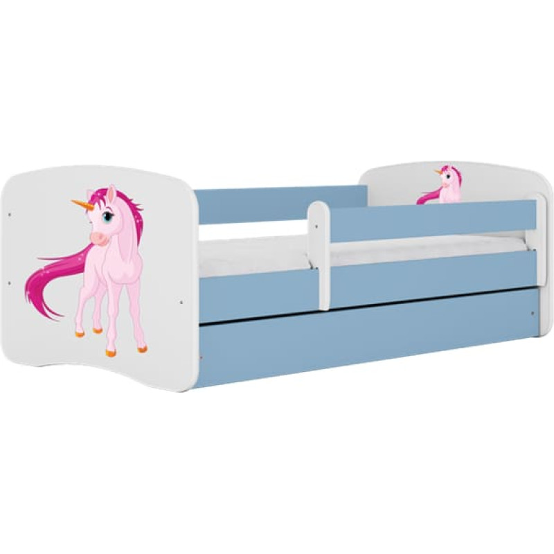 Kocot Kids Bed babydreams blue unicorn with drawer with mattress 140/70