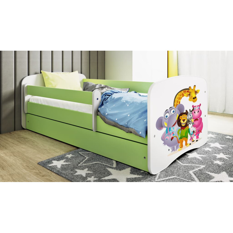 Kocot Kids Bed babydreams green zoo with drawer with mattress 180/80