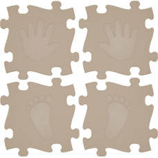 Woopie Mata Sensoryczna Ortopedyczna Puzzle Ręce i Nogi 16 el. - Kolor Beżowy