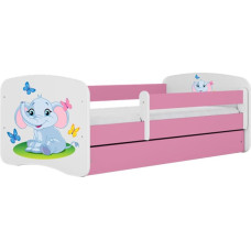 Kocot Kids Bed babydreams pink baby elephant without drawer with mattress 180/80