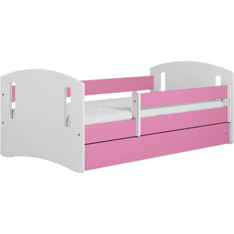 Kocot Kids Bed classic 2 pink with drawer with mattress 160/80