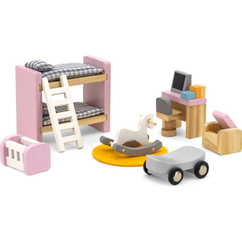 Viga PolarB Zestaw Mebelków do Domku dla Lalek Pokój Dziecięcy