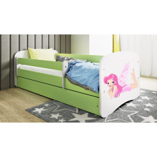 Kocot Kids Bed babydreams green fairy with wings without drawer with mattress 180/80