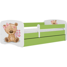 Kocot Kids Bed babydreams green teddybear flowers with drawer with mattress 180/80