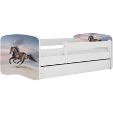 Kocot Kids Bed babydreams white galloping horse with drawer with mattress 160/80