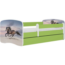 Kocot Kids Bed babydreams green galloping horse with drawer with mattress 180/80