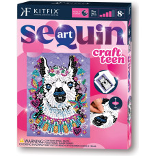 Kitfix Amatniecības komplekts Sequin Art Craft Teen spīdumiņu māksla, Lama
