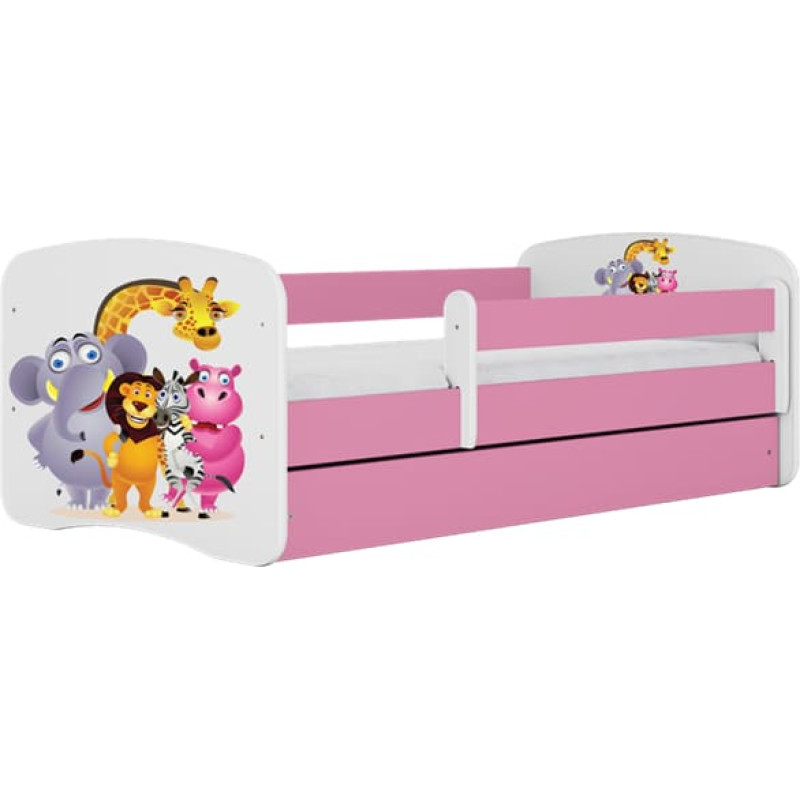 Kocot Kids Bed babydreams pink zoo without drawer with mattress 140/70