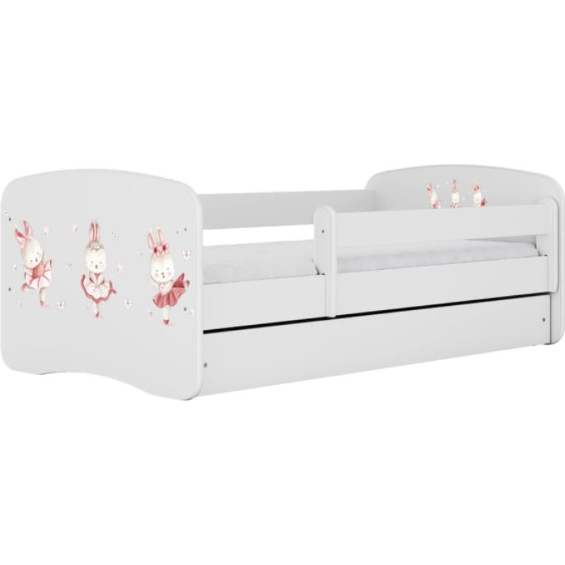 Kocot Kids Bed babydreams white bunnies with butterflies without drawer with mattress 140/70