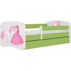 Kocot Kids Bed babydreams green princess horse with drawer with mattress 160/80