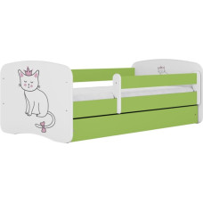 Kocot Kids Bed babydreams green cat with drawer with mattress 180/80