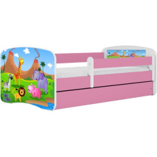 Kocot Kids Bed babydreams pink safari with drawer with mattress 140/70