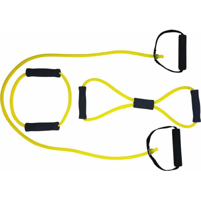 Tunturi Võimlemiskummide komplekt TUNTURI Tubing Set with Grip, Light, Yellow