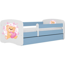 Kocot Kids Bed babydreams blue teddybear butterflies with drawer with mattress 140/70